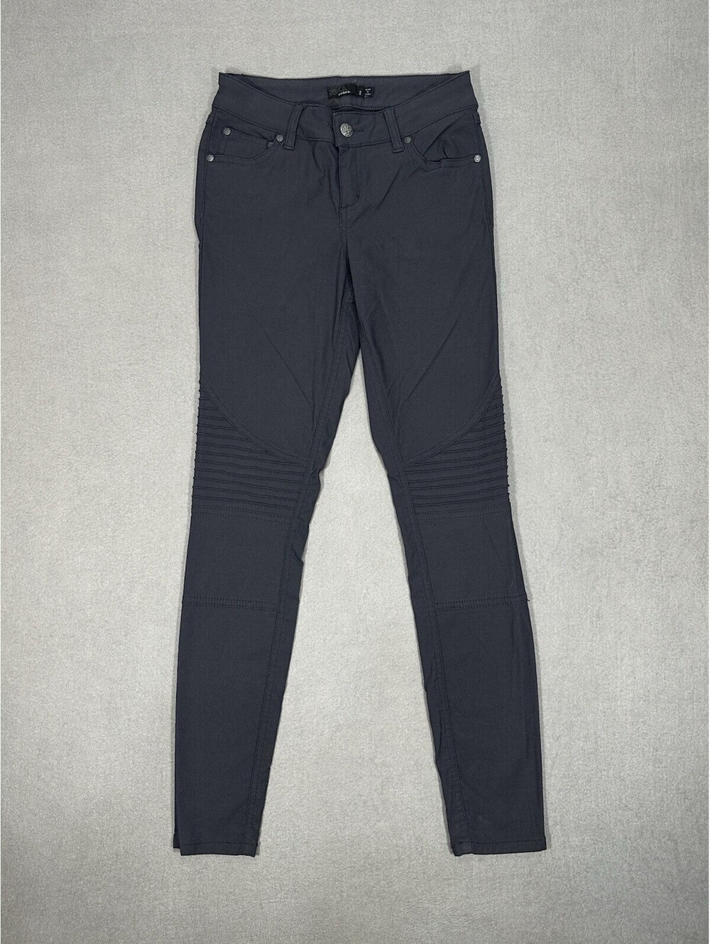 prAna Women’s Stretch Moto Pants 26x29 Size 2 Gray Slim Fit Outdoor Casual